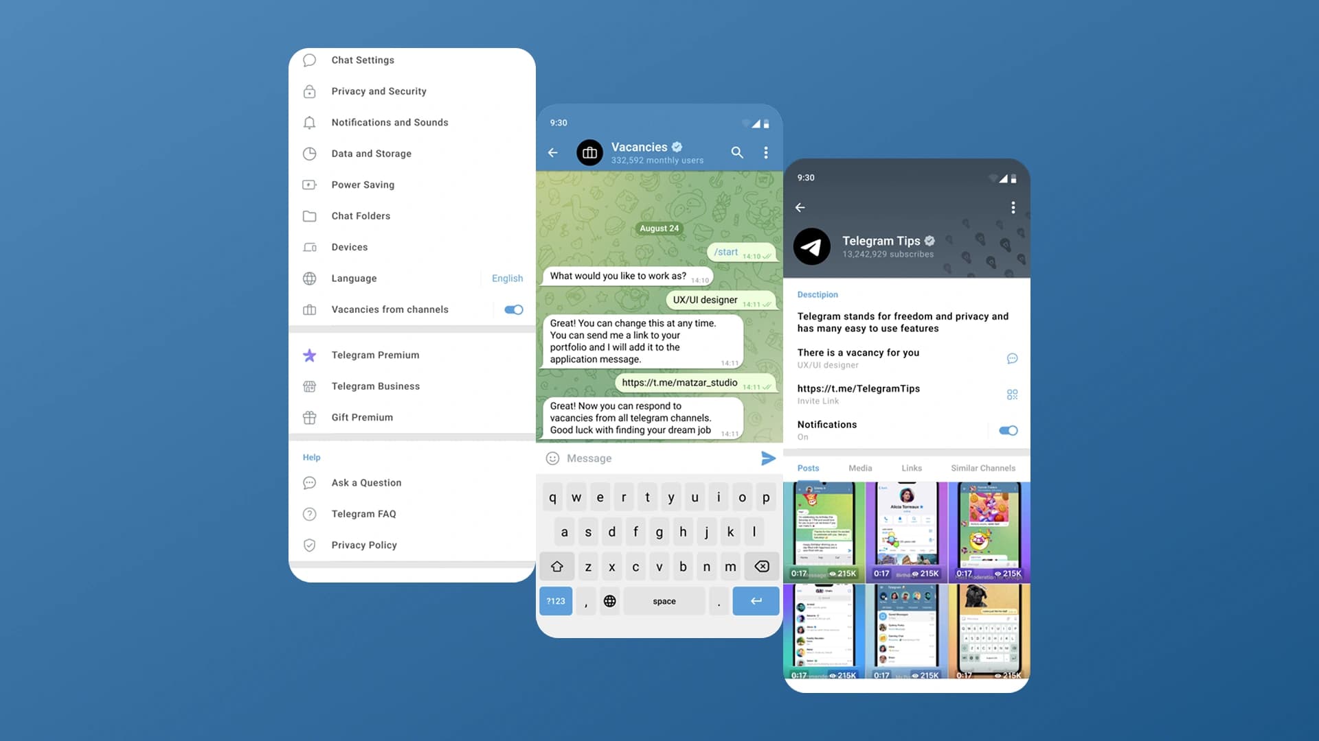 Новая функция Telegram для поиска работы